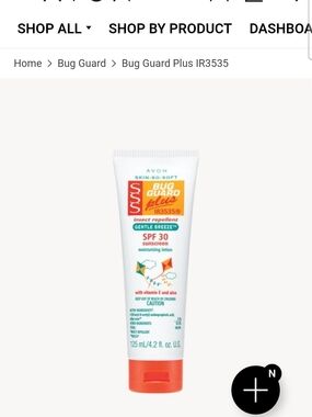 AVON Bug Guard Plus SPF 30 Insect Repellent Lotion With Aloe & Vitamin E.